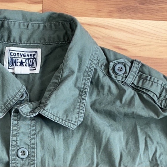 Converse Green Distressed Grunge light jacket - Picture 3 of 3